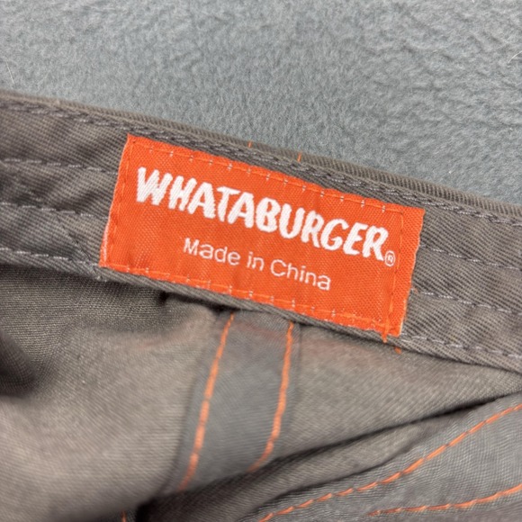 Whataburger Hat Cap Strap Back Gray Orange Embroidered Logo Mens Fast Food Retro - Picture 7 of 8